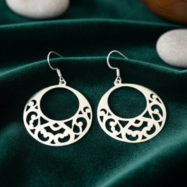 Handmade Mashrabiya Dangle Earrings in Sterling Silver