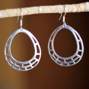 Pear Shape Handmade Silver Earrings