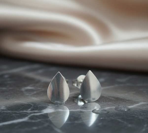 Minimalist Teardrop Earrings, Glossy Finish