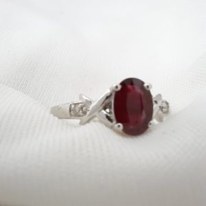 Ruby & Diamond Ring in Sterling Silver