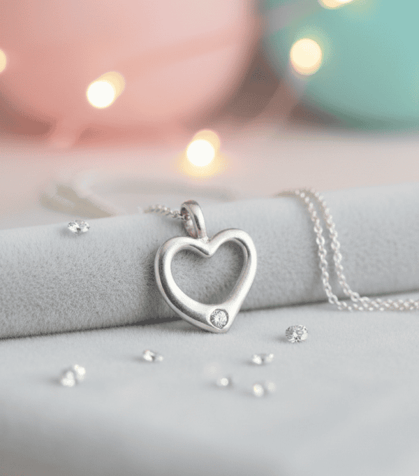 Bold Heart Necklace in Sterling Silver