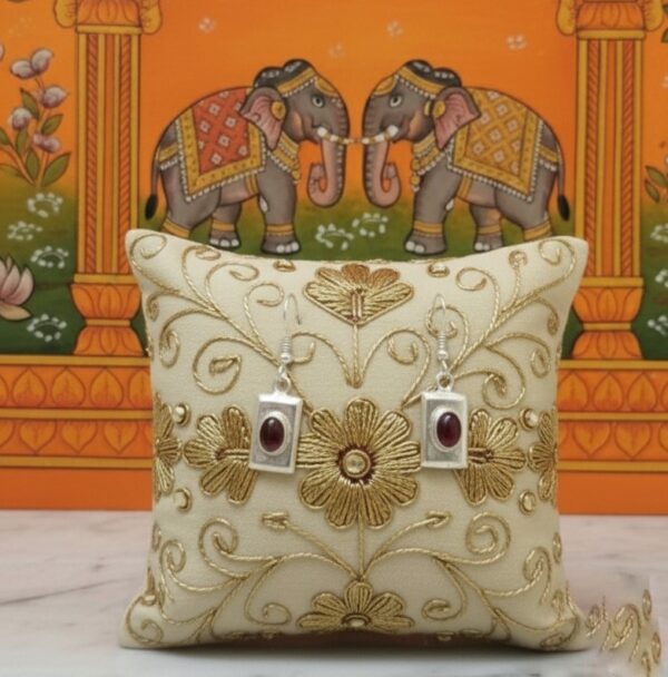 Natural Garnet Dangle Earrings