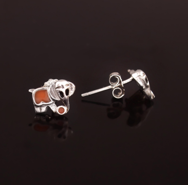 Elephant Enamel Charm Baby Earrings