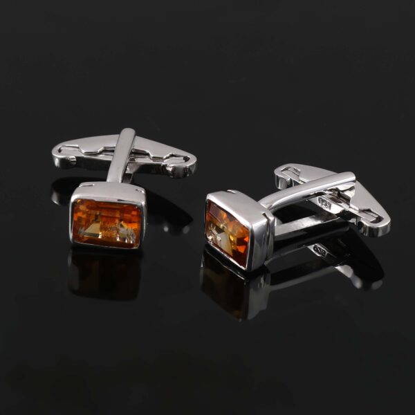 Citrine Cufflinks in Sterling Silver 925