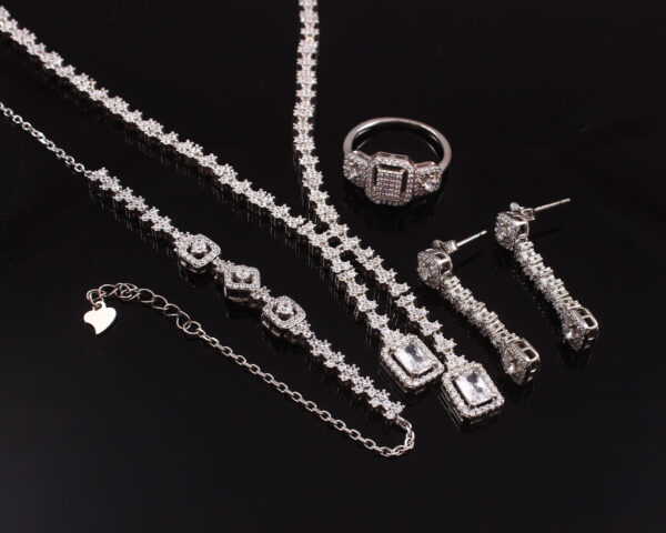 Wedding Jewelry Set, Necklace Bracelet Ring and Earrings Set