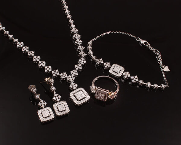 Wedding Jewelry Set Necklace Ring Bracelet and Earrings Set