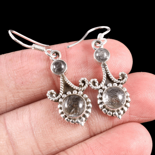 Natural Rutilite Dangle Earrings