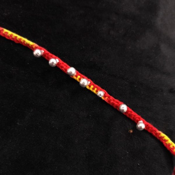 Silver stylish Rakhi for Brother, Rakshabandhan, Traditional Moli Rakhi