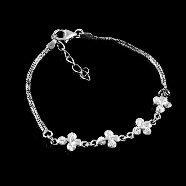 Stylish Charm chain Bracelet in Sterling Silver 925, Perfect Gift for Women