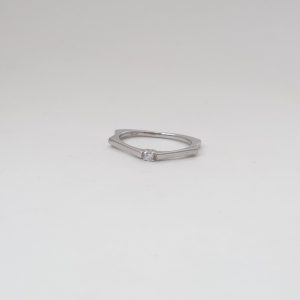 Hexagon shape Ring for women in Sterling Silver 925