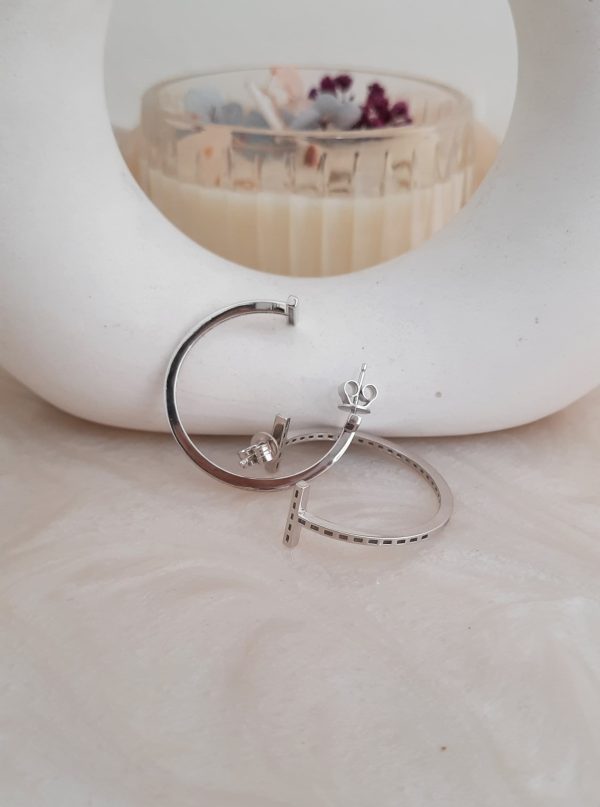 Silver Half Hoop Earrings