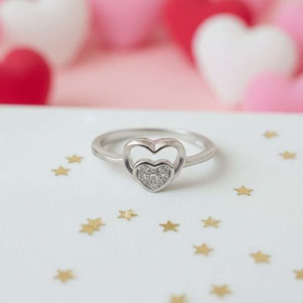 Heart Statement Ring in Sterling Silver 925