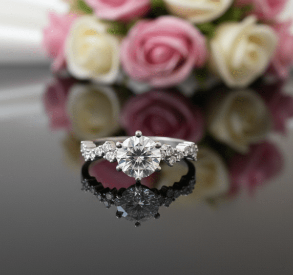 Detailed Elegant Solitaire Ring for women in sterling silver 925