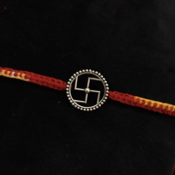 Sathiya Circle Pendant Rakhi for Brother, Rakshabandhan, Traditional Moli Rakhi