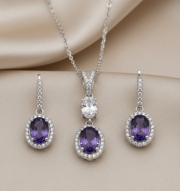 Amethyst Pendant Set in Sterling Silver