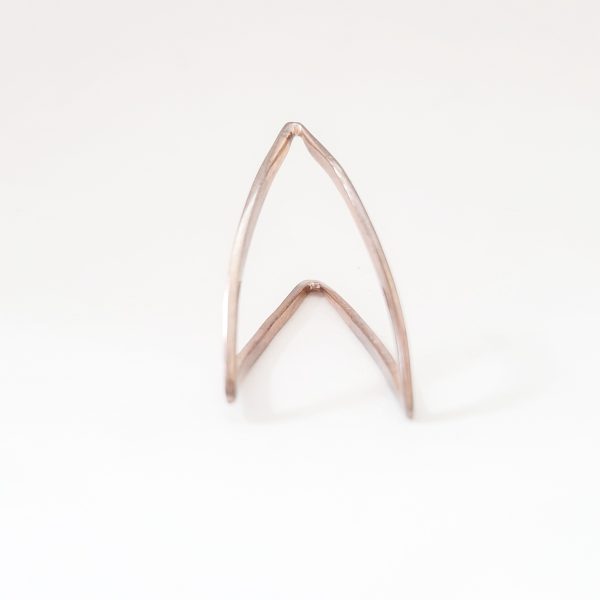 Reversible Rose Gold V Ring in Sterling Silver 925