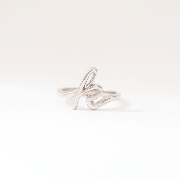 K letter Statement Ring in Sterling Silver 925