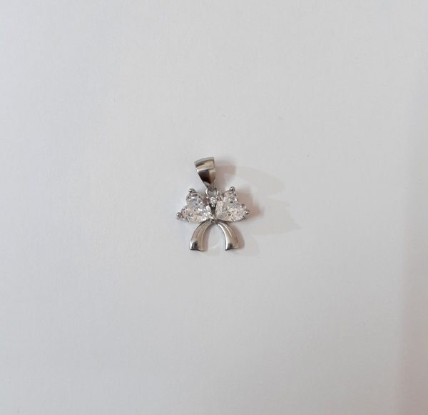 Heart Bow Sterling Silver Pendant