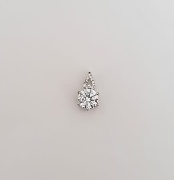 Cz Drop Sterling Silver Pendant