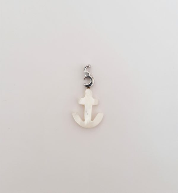Pearl Shell Anchor Sterling Silver Pendant