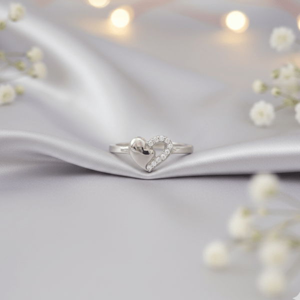Heart Statement Ring in Sterling Silver 925