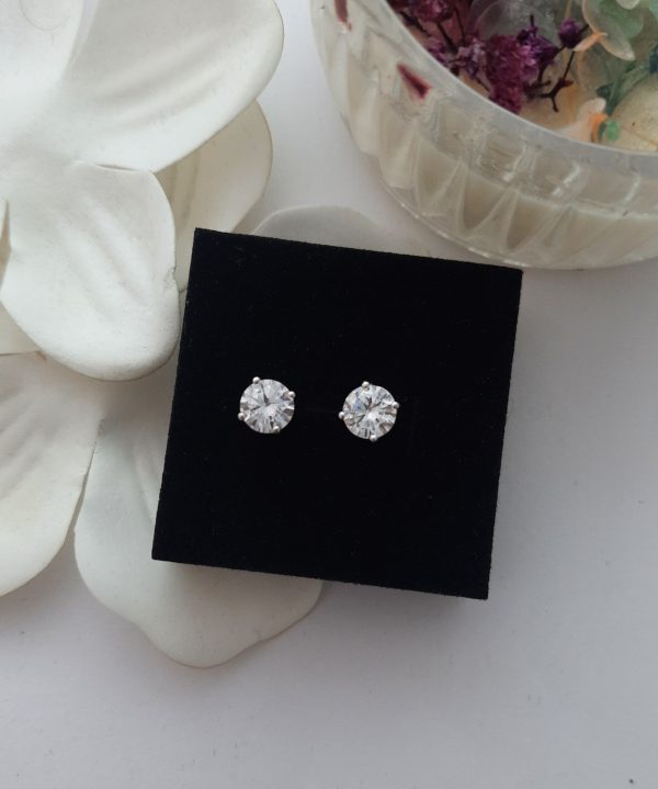CZ Diamond Studs in Sterling Silver 925
