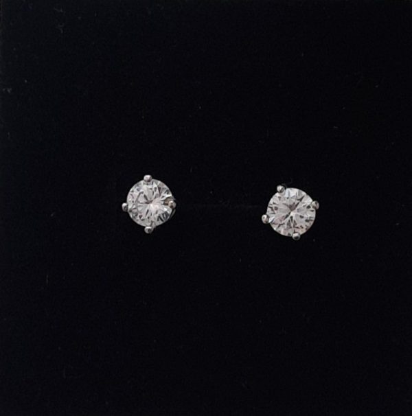 CZ Diamond Studs in Sterling Silver 925
