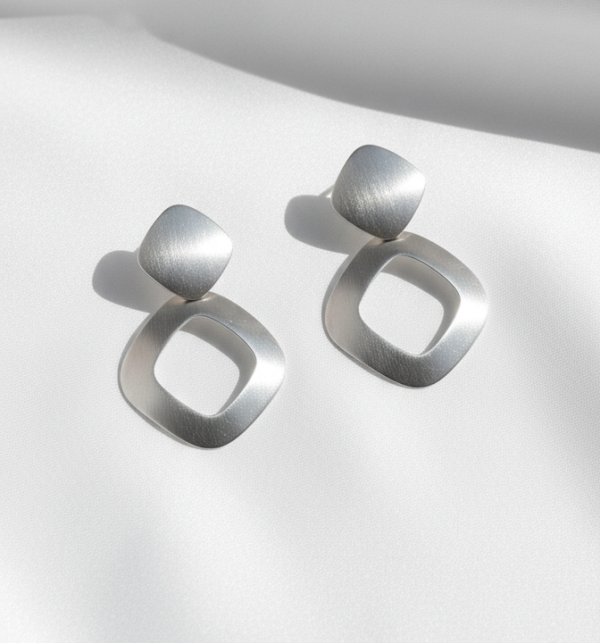 Eclipse Geometry Drops Silver Sterling Earrings for women