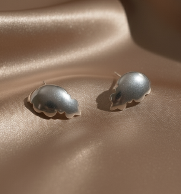 Luna Wave Sterling Silver Earrings
