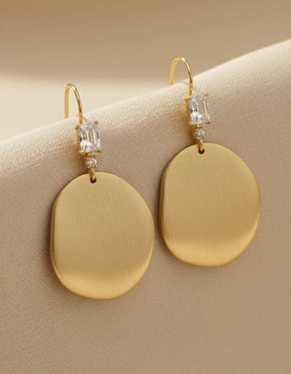 Golden Whisper Drops Silver Sterling Earrings for women