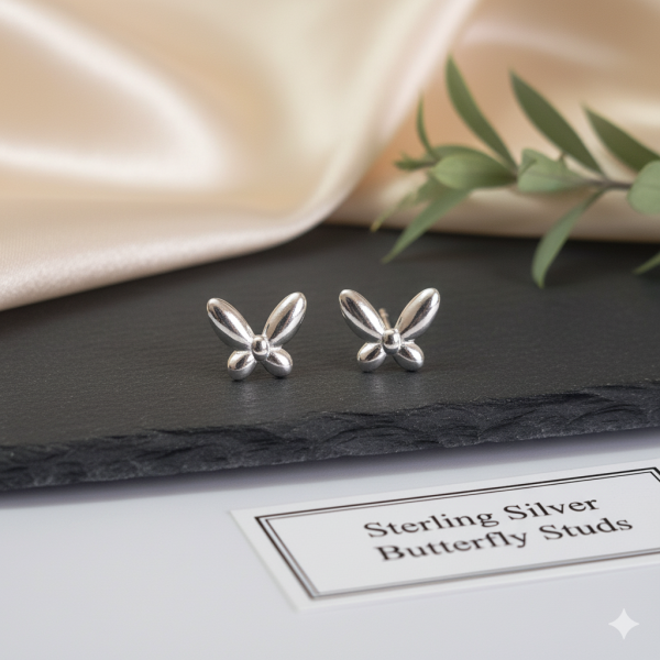 Butterfly Baby Earrings in Sterling Silver 925