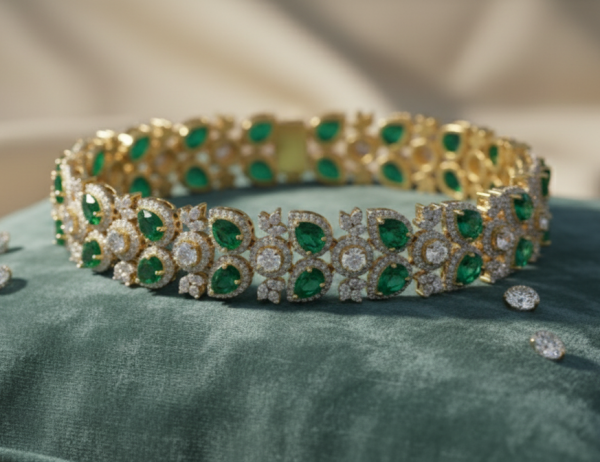 Traditional Silver Polki Rajwada Bracelet for women in sterling silver 925