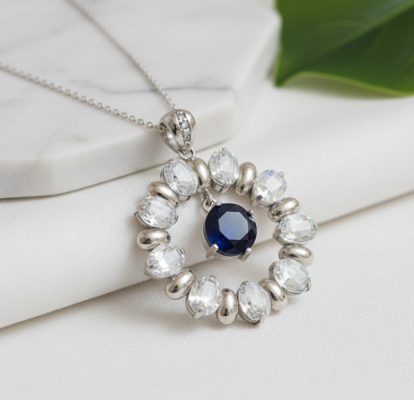 Midnight Halo Sterling Silver Pendant