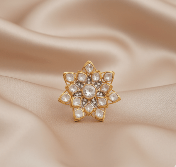Star Shape Traditional Rajwada Polki Ring
