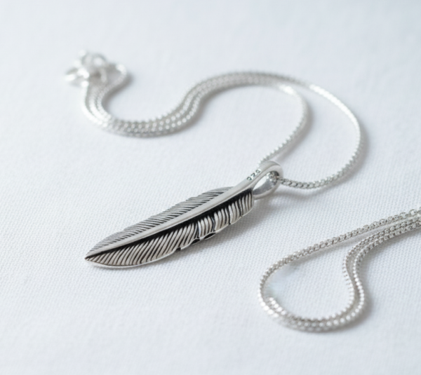 Feather Pendant In Sterling Silver