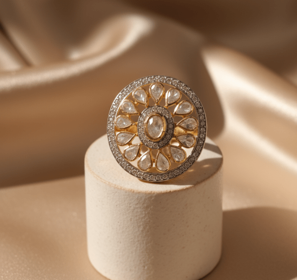 Oval ShapeTraditional Rajwada Polki Ring