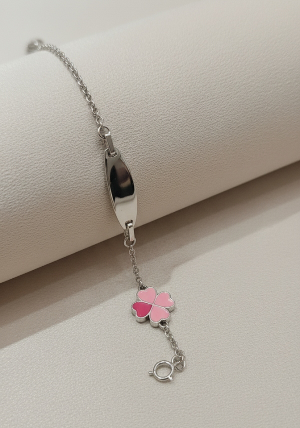 Pink flower Charm Bracelet, Kids