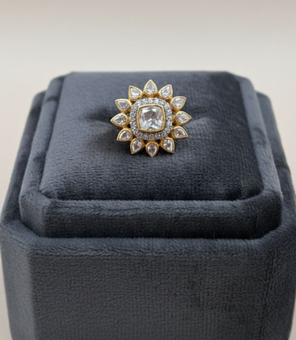 Kundan Star Traditional Rajwada Polki Ring