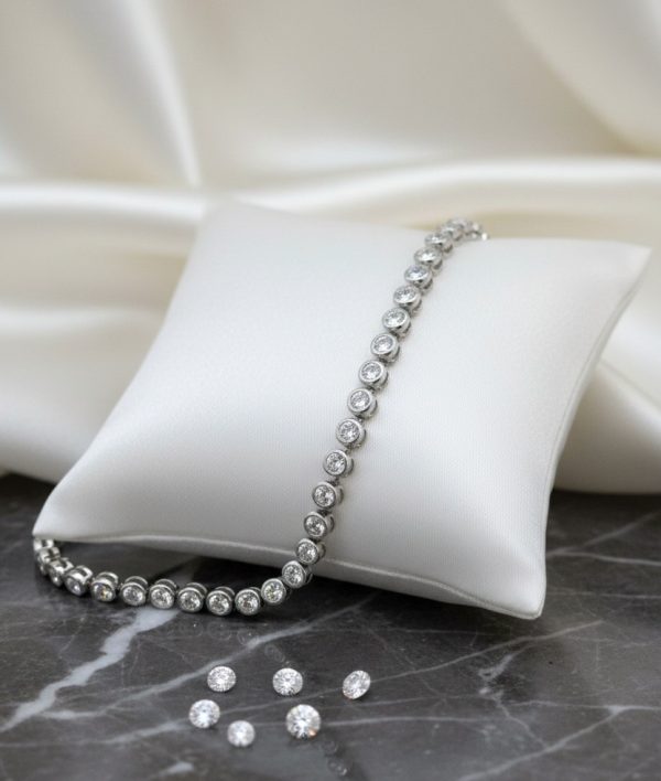 Celestia Diamond Bracelet in Sterling Silver 925, Perfect Gift for her