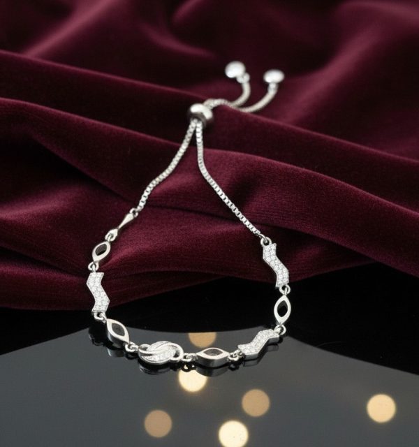Rivulet Wave Bracelet in Sterling Silver 925, Perfect Gift for her