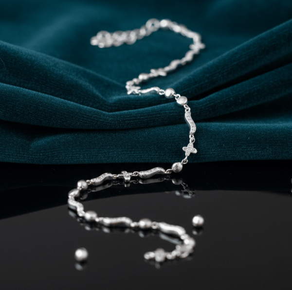Wavy Links Bracelet in Sterling Silver 925, Perfect Gift for her