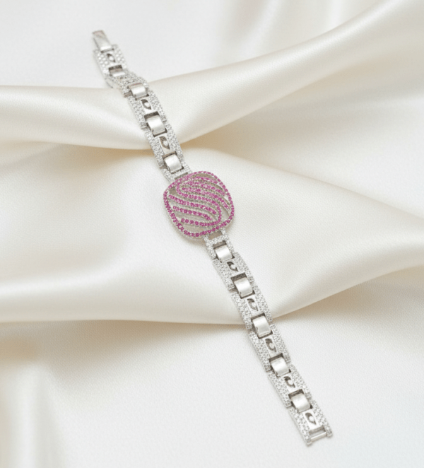 Pink Whisper Eternity Bracelet in Sterling Silver 925, Perfect Gift for her