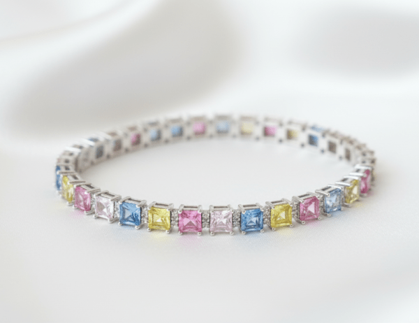 Prismatic Elegance Bracelet in Sterling Silver 925, Perfect Gift for her