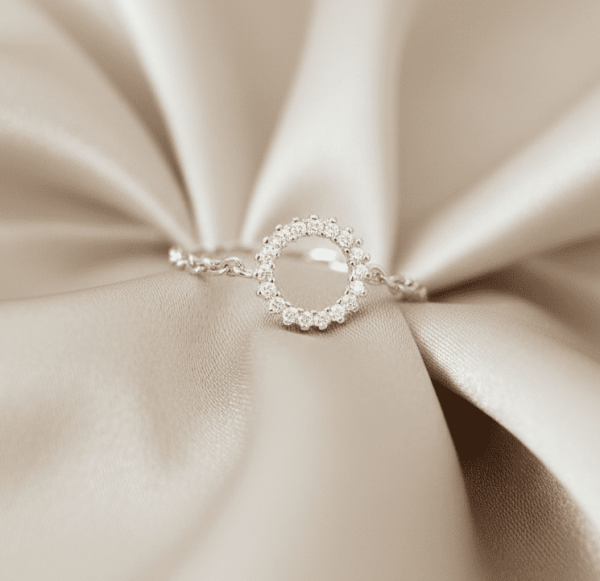 Luna Circle Chain Ring for women in sterling silver 925
