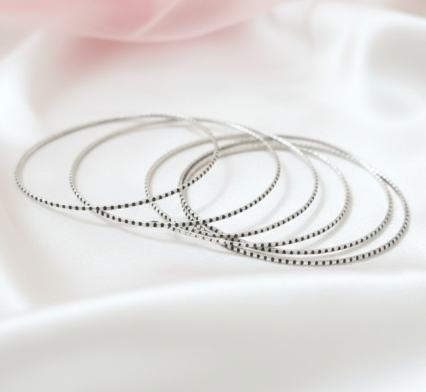 Celeste Slim Bangles in Sterling Silver 925, Perfect Gift for her