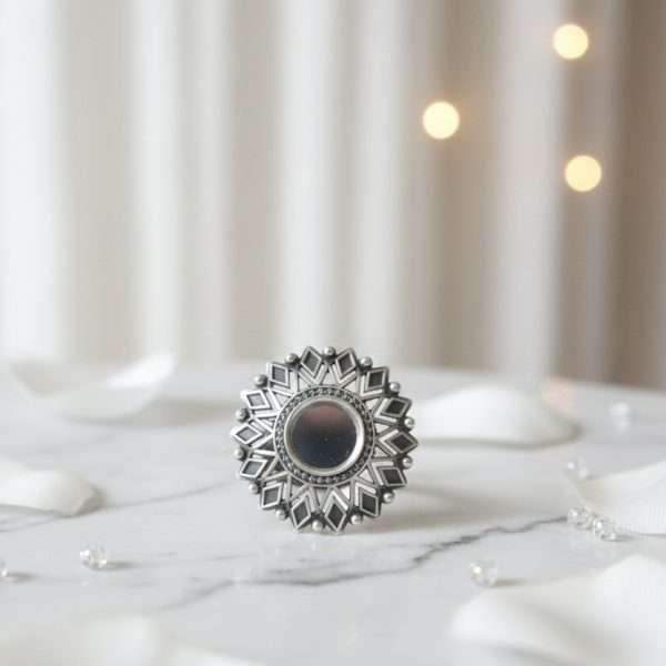 Sunbrust Mirror Ring in Sterling Silver 925