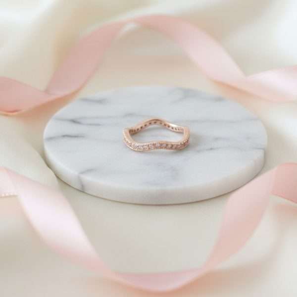Promise Wave Rose Gold Ring in Sterling Silver 925