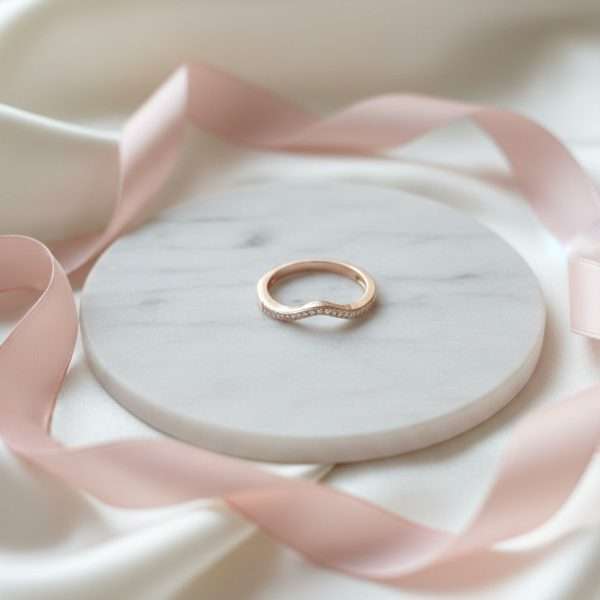 Aurora Curve Rose Gold Ring in Sterling Silver 925