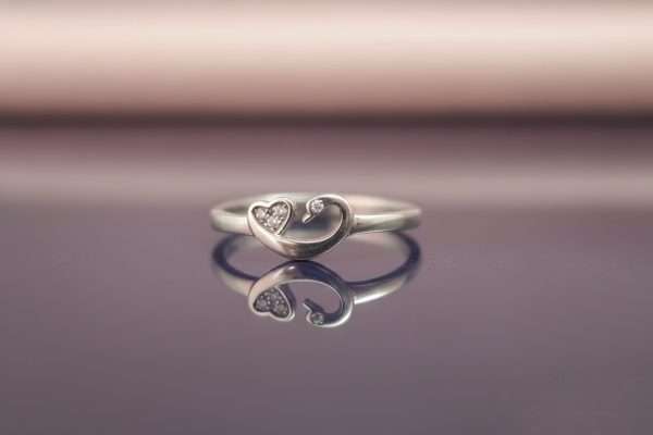 Swan Heart Promise Ringin Sterling Silver 925