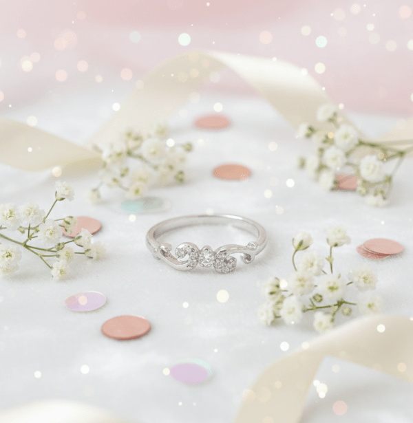 Fairytale Swirl Promise Ring in Sterling Silver 925